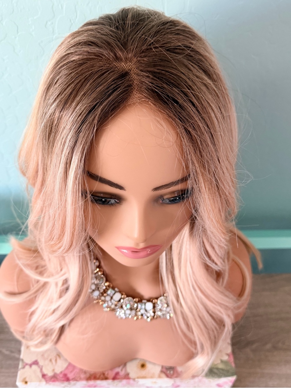 Layered Blonde Synthetic Wig with Soft Waves - Natural Buttery Blonde - Picture 4 of 7